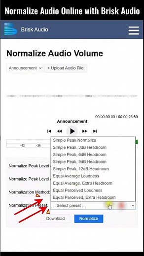 Normalize Audio Online | Easy Audio Editor App | Brisk Audio #audiotechnique #audioedit #audioeditor