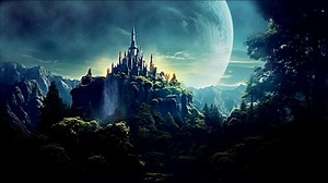 Castle, Waterfall, Lake. Free Stock Video