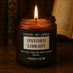Oxford Library Scented Candle: Bookish Soy Wax (180ml, 40h Burning) - Etsy UK