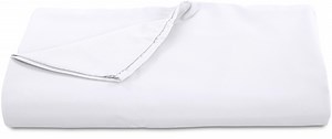 Royale Linens 300 Thread Count 100% Long Staple Combed Cotton Flat Sheet - Super Soft - Top Sheet - Twin Flat Sheet Sold Separately - Breathable, Cool & Crisp Percale Flat Sheet Only (Twin, White)