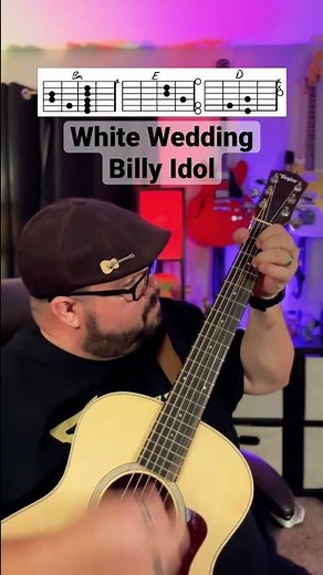 White Wedding by Billy Idol Guitar Tutorial Lesson with Chevans Music! #guitar #music #shorts #love