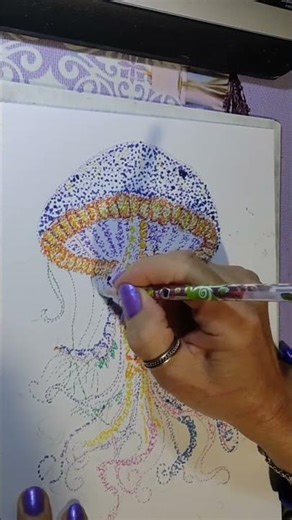 Jellyfish. Pointillism. Graphics.#art #graphics #pointillism #animals #sea #jellyfish #nature #dots