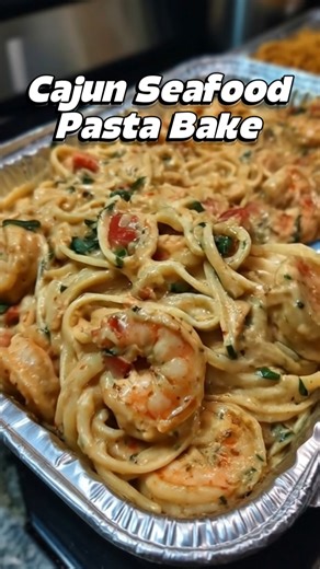 Cajun Seafood Pasta Bake (Shrimp, Crawfish & Crab) 🧺 Ingredients Pasta & Seafood 12 oz linguine or fettuccine ½ lb shrimp, peeled & deveined ½ lb crawfish tails (thawed if frozen) ½ lb lump crab meat (picked clean) Creamy Cajun Sauce 3 tbsp butter 3 cloves garlic, minced 1 small onion, finely diced 1 small red bell pepper, diced 2 cups heavy cream ½ cup chicken or seafood broth 1½ tbsp Cajun seasoning (adjust to taste) ½ tsp smoked paprika ½ tsp black pepper Salt to taste Cheese & Finish 1 cup 