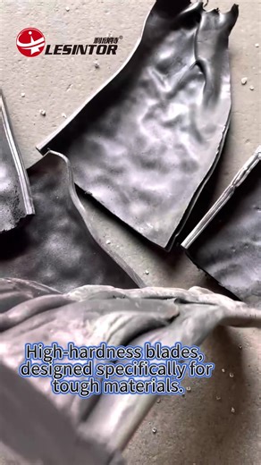 Industrial shredder in action:Model 700 processing leather block scraps.#plasticrecycling #plasticcrusher #crusher