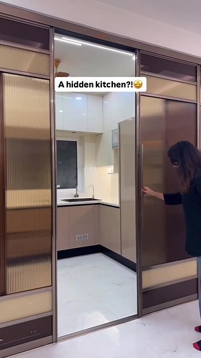 23K views · 69 reactions | This little hidden kitchen is perfect in maintaining the aesthetic of this home…. Would you get this? Yes or No? Comment your answers down below! ⬇️ [ Home Interiors, interior Design, Modular Furniture, Modular Kitchen, Unique Home, Indian Home, Kitchen Ideas ] | HomeLane | Facebook
