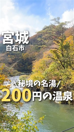 【宮城】本当に大丈夫？！200円で入れる秘境の温泉♨️#宮城 #宮城旅行 #宮城観光 #温泉 #秘境 #源泉掛け流し #自然 #onsen #japantravel #shorts