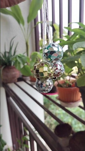 DIY #63 Mini Disco Balls 😁 l Sun catcher ✨ #diy #shortsfeed #31days31diys #day14