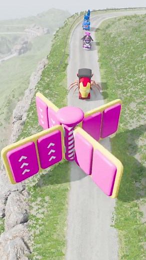 Blue Pigeon vs Round Spinner 💥 Realistic BeamNG.Drive Crash #beamngdrive #shorts