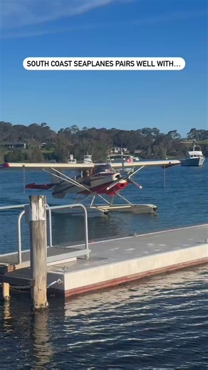South Coast Seaplanes 🤝 Quarterdeck Narooma - the perfect pair in Eurobodalla - South Coast NSW. 💙 Soar above the coast, then sip and savour by the sea at the iconic red tiki bar. The fly and dine experience is one-of-a-kind, and with golden autumn sunsets ahead, there’s no better time to try it. ✨ #feelNSW ID: Ariel videos of Narooma including the South Coast Seaplane, followed by two ladies enjoying cocktails at sunset and seafood dishes by the water. | Visit NSW