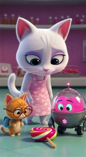 Luna vs The Runaway Jelly Bean Robot! 🍬🤖 A Funny Candy Lab Adventure #catcomedy #cat