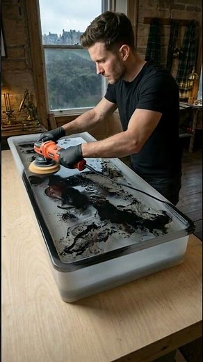 Matte Black Dining Table 🖤✨ Luxury Epoxy Resin DIY #diy #epoxyart #diningtabledesign #resindiy