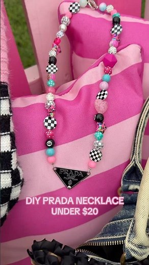 Making a Designer Prada Necklace but making it MAXIMALIST 💅 (Under $20!) #diy #necklace