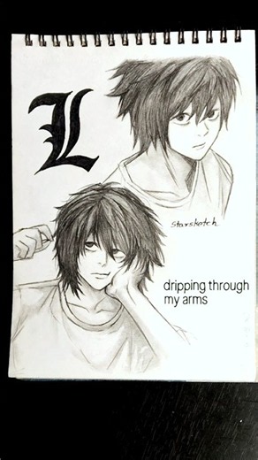 Drawing L from death note 🫣 StarSketch|#art #drawing