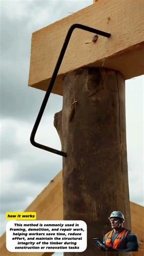 Smart Nail Pulling Trick Using a Claw Hammer on Timber Beam