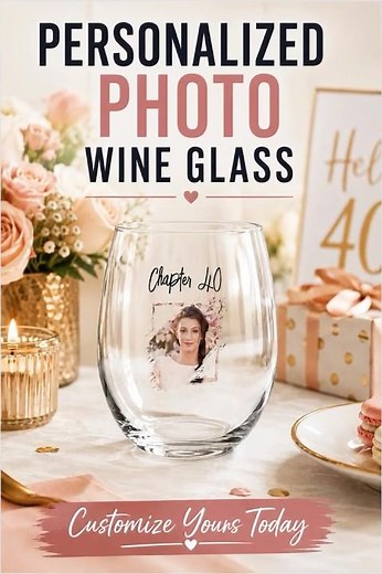 Personalized Photo Wine Glass | The Perfect Birthday Gift for Her