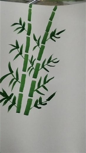 bamboo 🎍 painting with brush pen 🖌️