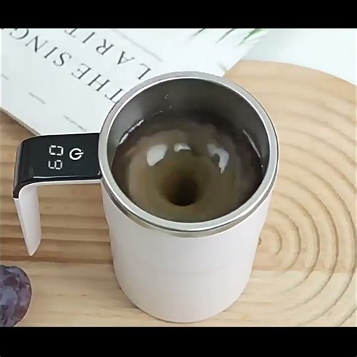 Smart mixing coffee cup LED display|USB charging|magnetic mixing