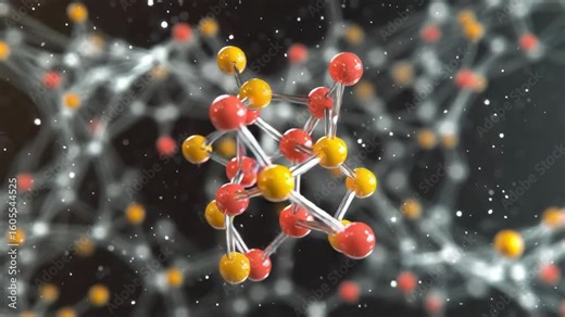 3D depicts the chemical structure of a glucose molecule with carbon, hydrogen and oxygen atoms.
