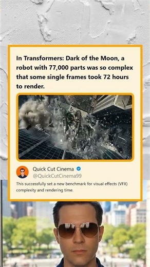 Transformers Dark of the Moon Robot with 77000 Parts Required 72 Hours to Render One Frame