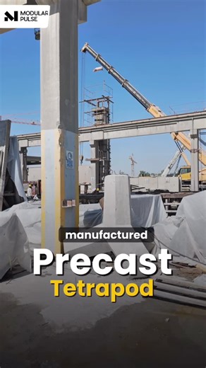 Roshan🔹Modular Pulse on Instagram: "Single mold or multiple molds—scale as needed. Precast tetrapods manufactured in bulk for coastal defense."