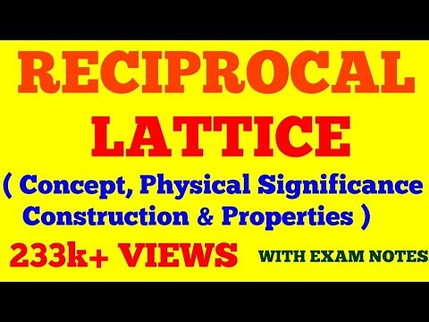 RECIPROCAL LATTICE || CONCEPT, PHYSICAL SIGNIFICANCE, CONSTRUCTION, PROPERTIES OF RECIPROCAL LATTICE