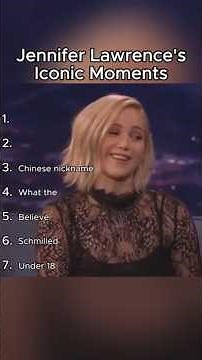 Jennifer Lawrence's Iconic Moments