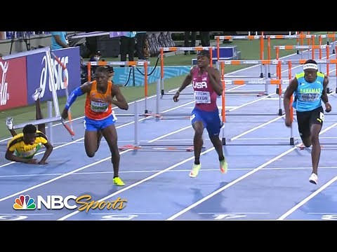 Final hurdle causes problems in wild 110m hurdle final at U20 Championships | NBC Sports