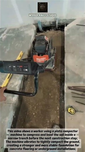 Powerful Trench Soil Compactor in Action! #Construction #Engineering #Tools