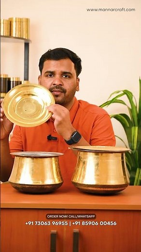 Handcrafted Brass Rice Pot – Elegant & Durable | Traditional Cookware from Mannar Craft