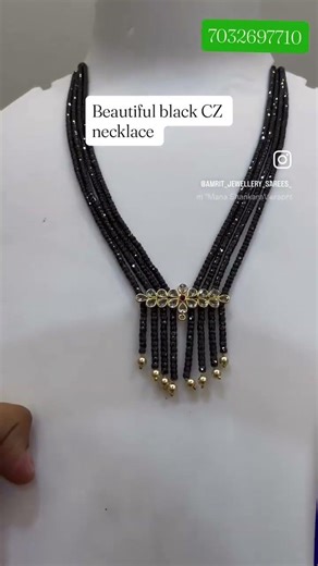 Original black cz beads pin model neck set #beads #smallbusiness #beadmaking #jewellery #bridal