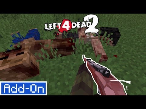 Minecraft Bedrock Left 4 Dead Add-on best Zombie apocalypse [Download Now] (Lord Flower)