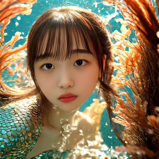 お胸がないのはAIもわかってる🫠 #aiマーメイドフィルター #マーメイド #ai