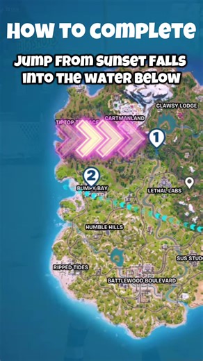 Fortnite Quest: Sunset Falls Jump Guide