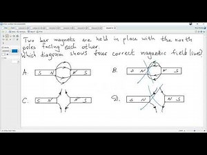 IB Physics D2 (May 2025 TZ2 Past Paper 1A HL-23). Magnetic field lines between two bar magnets.