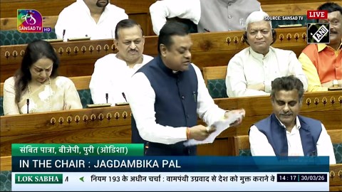 Sambit Patra brings 'counter affidavit' of 2013 by UPA, slams Cong's stand on Naxalism in Lok Sabha