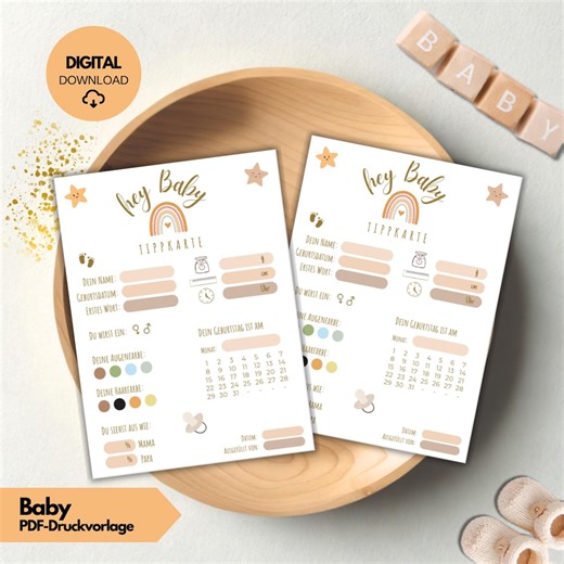 Baby Shower Guessing Card Template PDF – Hey Baby Guessing Game Cards to Print | Baby Party Game Printable, Gender Reveal Baby Shower Download - Etsy