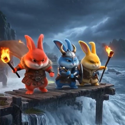 Viking Cartoon for Kids ⚔️ | Bunny Warriors in an Epic War 🐰⚔️🔥 #shorts