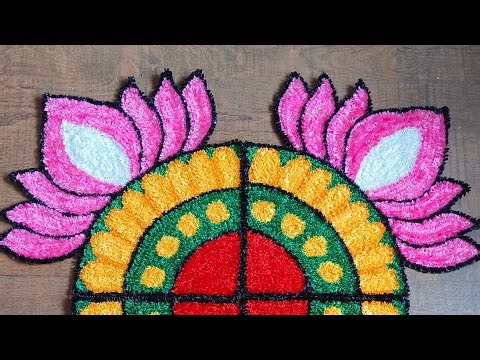 Rangoli Mats Making At Home || Woolen Rangoli Art || Trending rangoli 2024