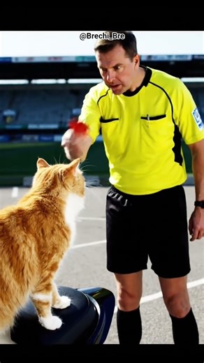 Cat Scratches Motor Seat and Gets a Red Card from Referee! 🐱🚨⚽ #Shorts #Cutecat #Cuteanimals #Funny