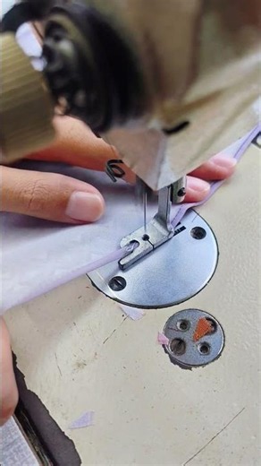 Sewing the edge of the fabric using a semi portable sewing machine #sewingtechniques