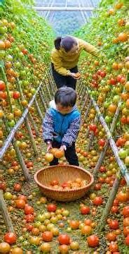 Fresh Tomatoes🍅Sugarcane😱Harvest By Hand And Knife🏃Goes to market sell #short