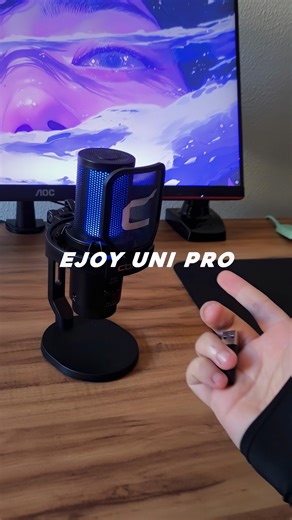 Gabriel on Instagram: "EJoy Uni Pro RGB Cardioid Condenser Wireless Usb Microphone Thanks to @comica_audio for sending this one out! #setup #techtok #microphone"