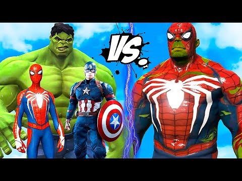 Hulk SMASH Spider-man | Hulk - Spider-man Knockout Hulk - Team (The Hulk, Spider-man,Captain America