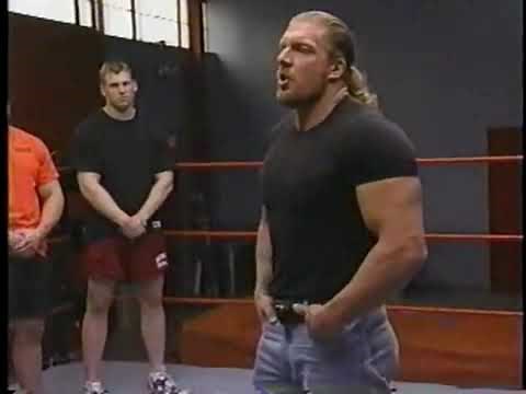 Triple H lectures Tough Enough cast.