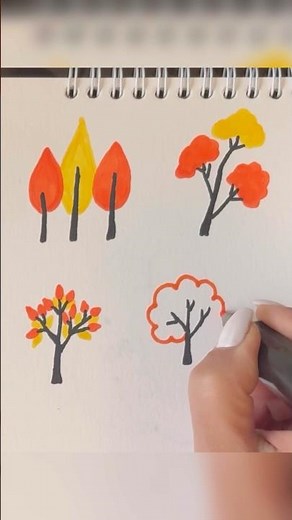 🍁 Easy Autumn Tree Drawing Tutorial — So Beautiful Anyone Can Do It!
