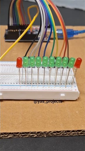 Building LED Chaser using Arduino Uno | Program Arduino with Mobile #shorts #arduinoproject