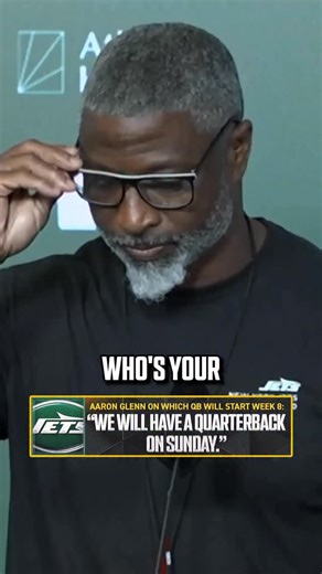 Aaron Glenn told reporters he knows who the starting QB will be in Week 8 but will not be announcing it (via @sny_jets) | NFL on FOX