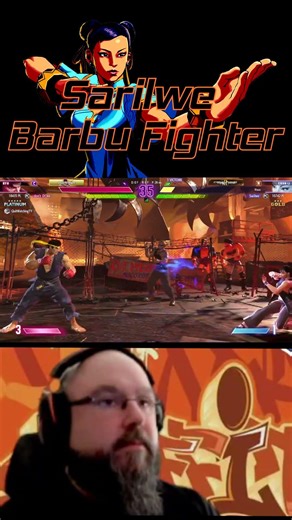 SF6 - Barbu Fighter, round 7, vs Ryu plat 5 - Street Fighter 6
