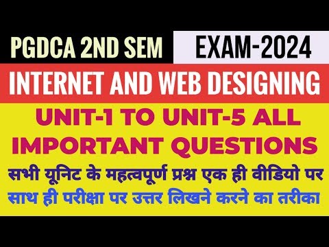 ALL IMPORTANT QUESTIONS INTERNET AND WEB DESIGNING | PGDCA 2ND SEM