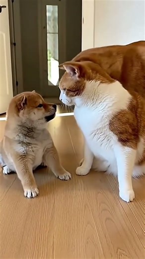 Cat And Puppy Funny Fight 😂 | #shorts #cat #viral #trending